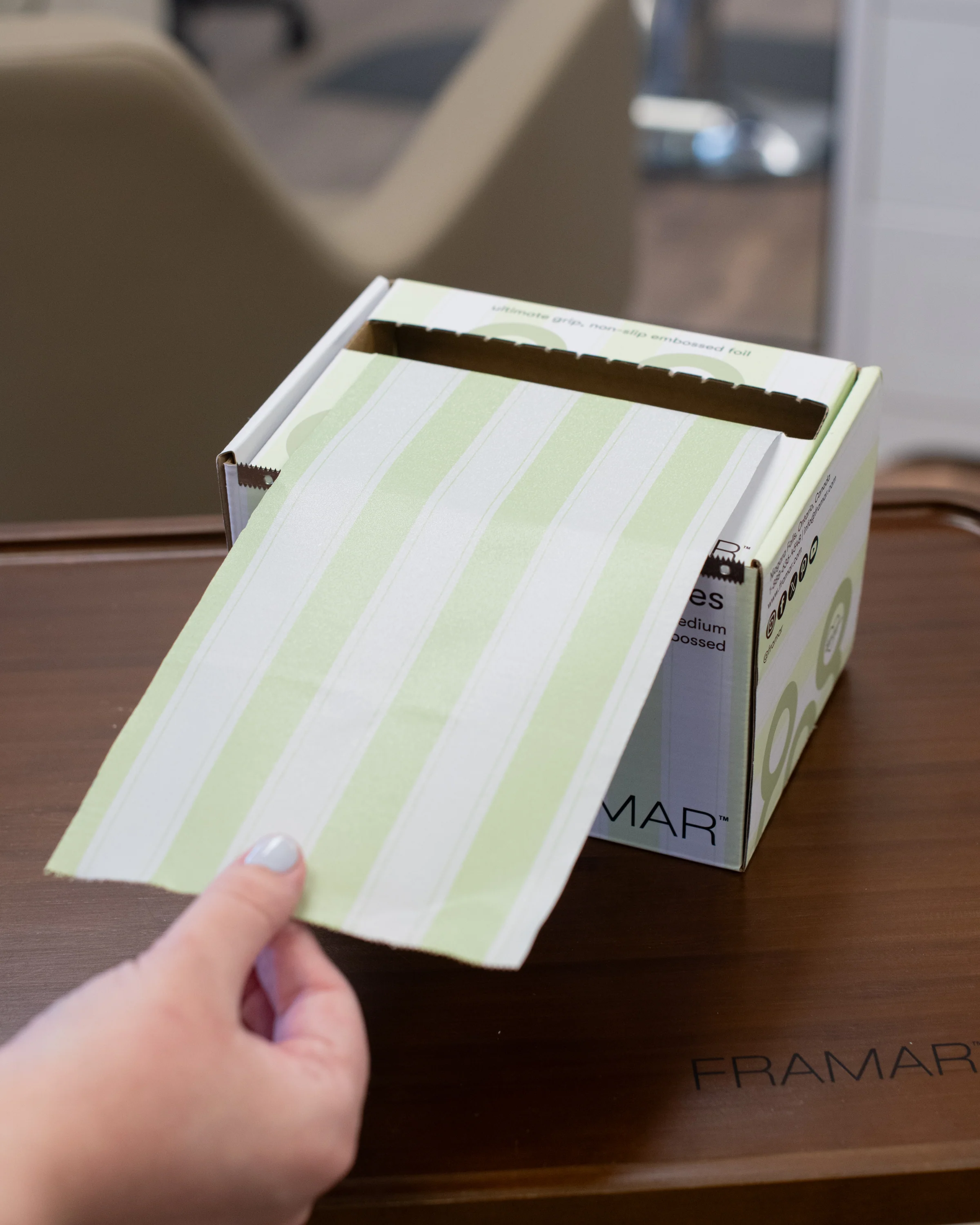 Embossed Roll - Celery Stripes - Image 4