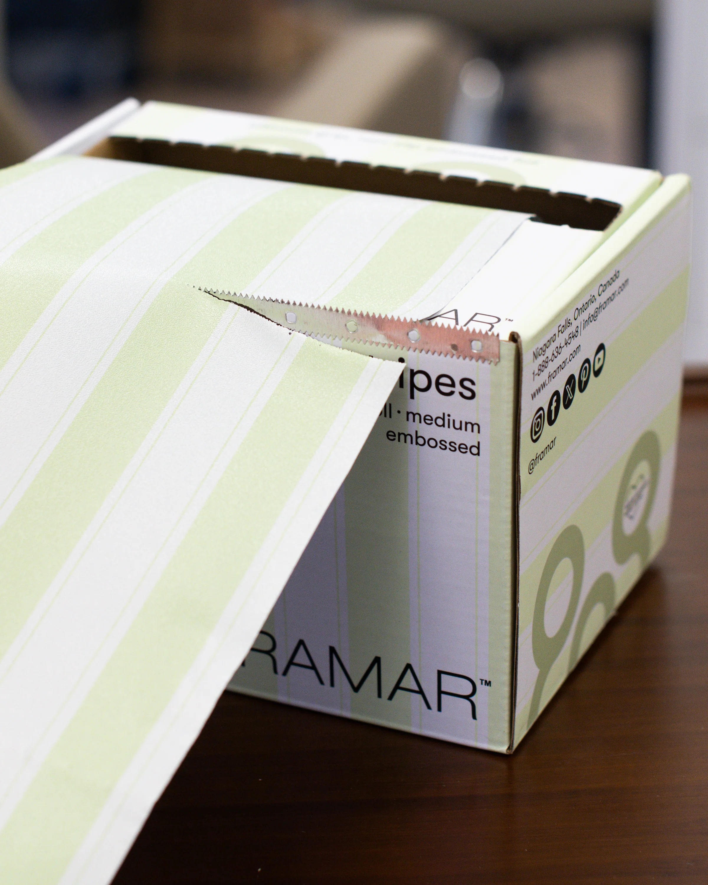 Embossed Roll - Celery Stripes - Image 5