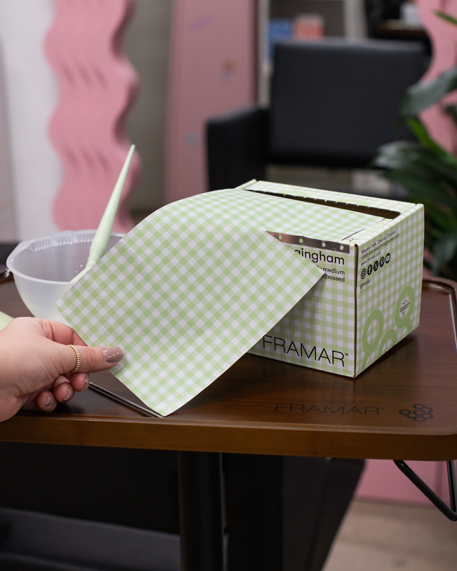 Embossed Roll - Green Gingham - Image 4
