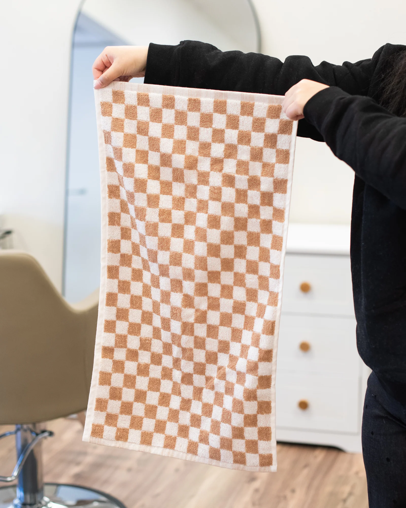 Checked Out Salon Towels - Beige & White - Image 4