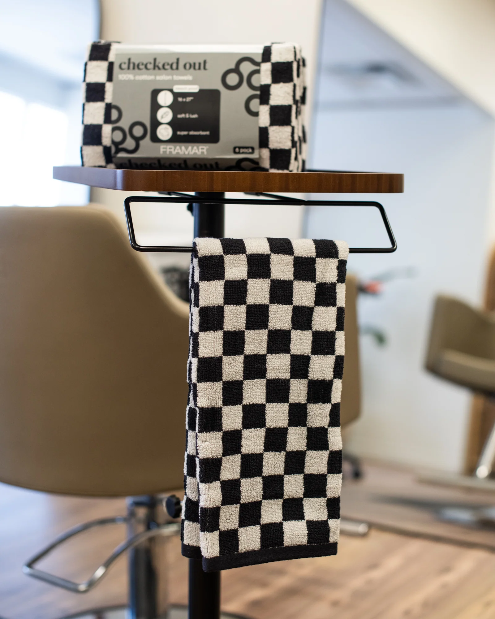 Checked Out Salon Towels - Black & White - Image 3
