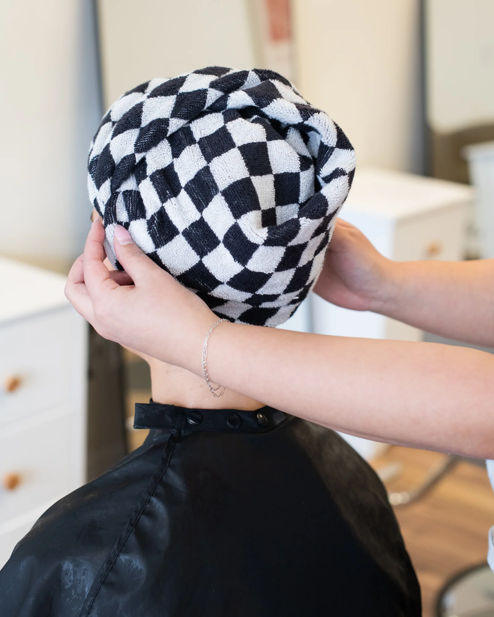 Checked Out Salon Towels - Black & White - Image 6